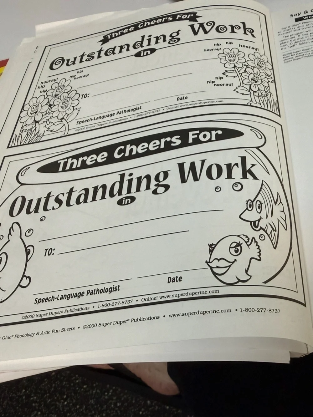 Super Duper Publications Say & Glue Phonology & Artic Fun Sheets Speech Therapy